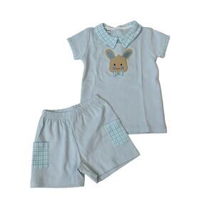 NWT (Please Read) Magnolia Baby Size 4 Happy Bunny Collar Short Set